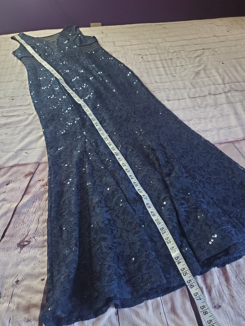 Alexa B Nites Mesh Sheer Lace Sequin Evening Dress Mermaid Gown Formal Prom 8 - Picture 14 of 14
